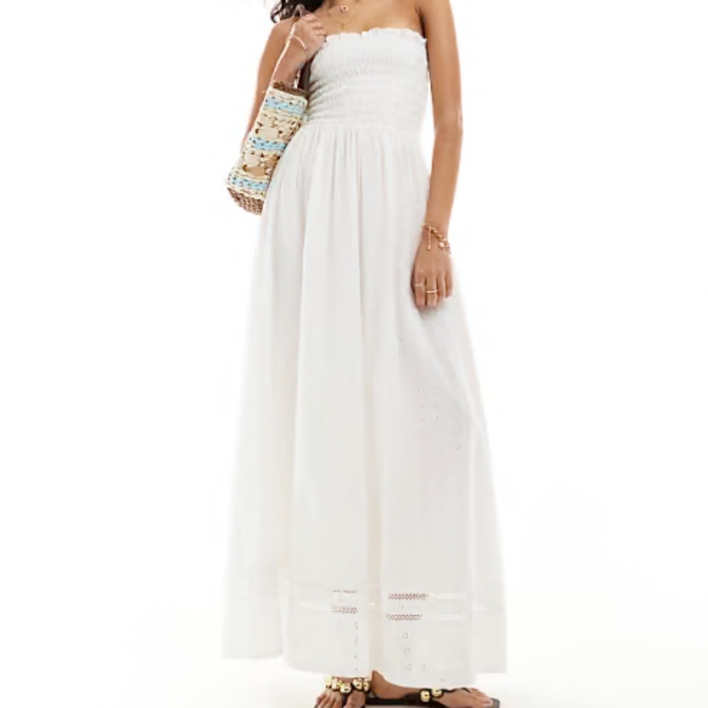 ASOS Vestido veraniego blanco DESIGN White Lace Maxi Dress Sz 6 Women